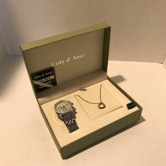 COTE D’AZUR WATCH HEART NECKLACE SET. - Picture 3 of 8